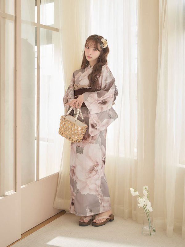 画像8: 送料無料！ソフトピンクブロッサム浴衣【浴衣３点セット 浴衣/帯/下駄】[OF04]【予約 / 4月上旬発送予定】 (8)