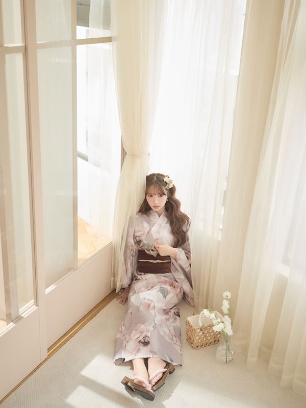 画像11: 送料無料！ソフトピンクブロッサム浴衣【浴衣３点セット 浴衣/帯/下駄】[OF04]【予約 / 4月上旬発送予定】 (11)