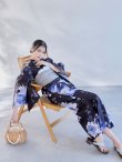 画像1: 【即日発送】大人ネイビー牡丹浴衣【浴衣３点セット 浴衣/帯/下駄】[OF04] (1)