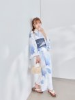 画像8: 【即日発送】送料無料！凛と咲く清涼蒼花浴衣【浴衣３点セット 浴衣/帯/下駄】[OF04] (8)