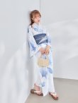 画像14: 【即日発送】送料無料！凛と咲く清涼蒼花浴衣【浴衣３点セット 浴衣/帯/下駄】[OF04] (14)