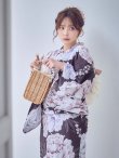 画像12: 送料無料！牡丹竜胆柄ネイビー浴衣【浴衣３点セット 浴衣/帯/下駄】[OF04]【予約 / 6月上旬発送予定】 (12)