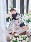 画像15: 送料無料！Riuコラボ ノーブルネイビー百合浴衣【浴衣３点セット 浴衣/帯/下駄】[OF04]【一部予約商品/8月上旬発送予定】 (15)