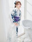 画像10: 【予約 / 5月中旬発送予定】セパレートグラデーションブルーグリーン浴衣 OBI-g-500-kj-9-NV / HIMO-900-yn-4-GYxGY / HEKO-800-sb-5-W / YA-73-kn-BLGR / GETA-01-kj-3-IV/ [y/OF01] (10)