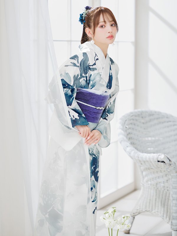 画像10: 【即日発送】セパレートグラデーションブルーグリーン浴衣  【浴衣4点セット 浴衣/帯/下駄】[YMT] (10)