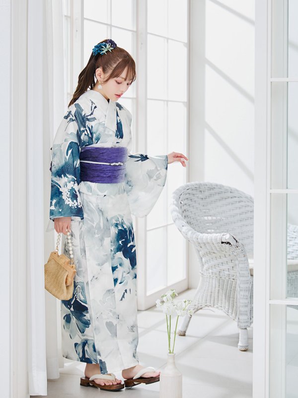 画像17: 【即日発送】セパレートグラデーションブルーグリーン浴衣  【浴衣4点セット 浴衣/帯/下駄】[YMT] (17)