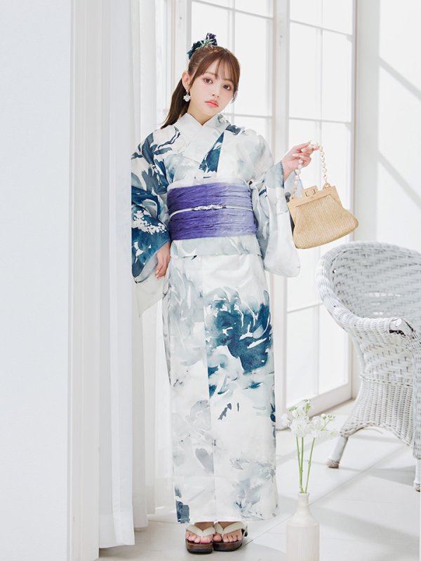 画像18: 【即日発送】セパレートグラデーションブルーグリーン浴衣  【浴衣4点セット 浴衣/帯/下駄】[YMT] (18)