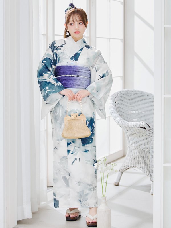 画像19: 【即日発送】セパレートグラデーションブルーグリーン浴衣  【浴衣4点セット 浴衣/帯/下駄】[YMT] (19)