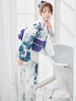 画像2: 【予約 / 5月中旬発送予定】セパレートグラデーションブルーグリーン浴衣 OBI-g-500-kj-9-NV / HIMO-900-yn-4-GYxGY / HEKO-800-sb-5-W / YA-73-kn-BLGR / GETA-01-kj-3-IV/ [y/OF01] (2)