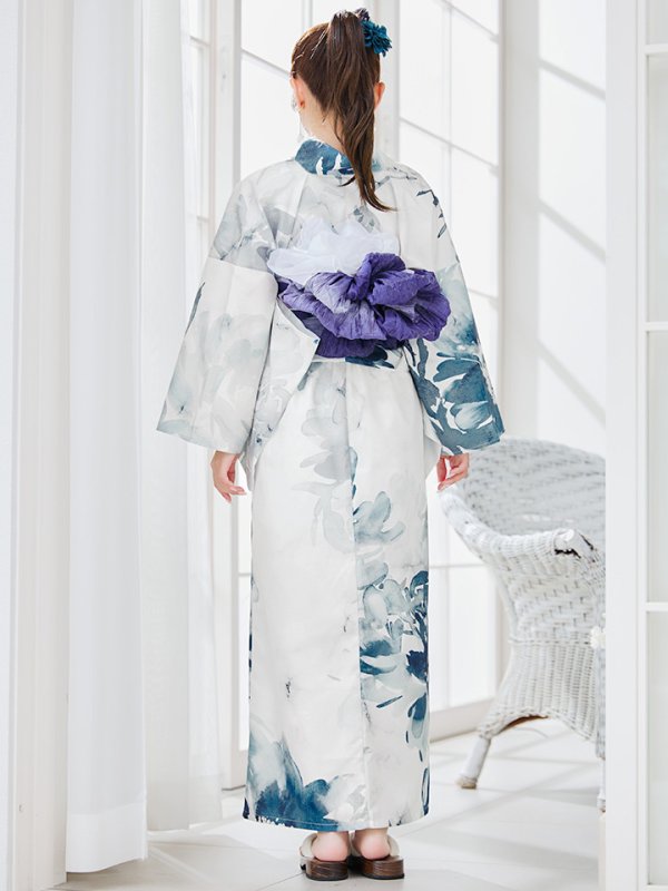 画像20: 【即日発送】セパレートグラデーションブルーグリーン浴衣  【浴衣4点セット 浴衣/帯/下駄】[YMT] (20)