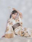 画像10: 【即日発送】送料無料！1人で簡単に着られる！ワンピース / セパレート浴衣セット　ホワイトエレガントフラワー浴衣【浴衣4点セット 浴衣/帯/下駄】[OF04] (10)