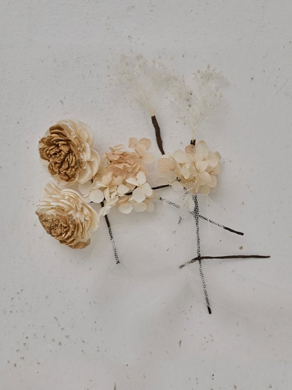 画像4: 【浴衣小物】ドライフラワーコサージュセット【2カラー】	 (4)