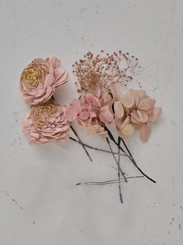 画像9: 【浴衣小物】ドライフラワーコサージュセット【2カラー】	 (9)