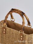 画像6: ショルダー紐付き2wayバンブーハンドルナチュラルかごバッグ【2カラー】 (6)