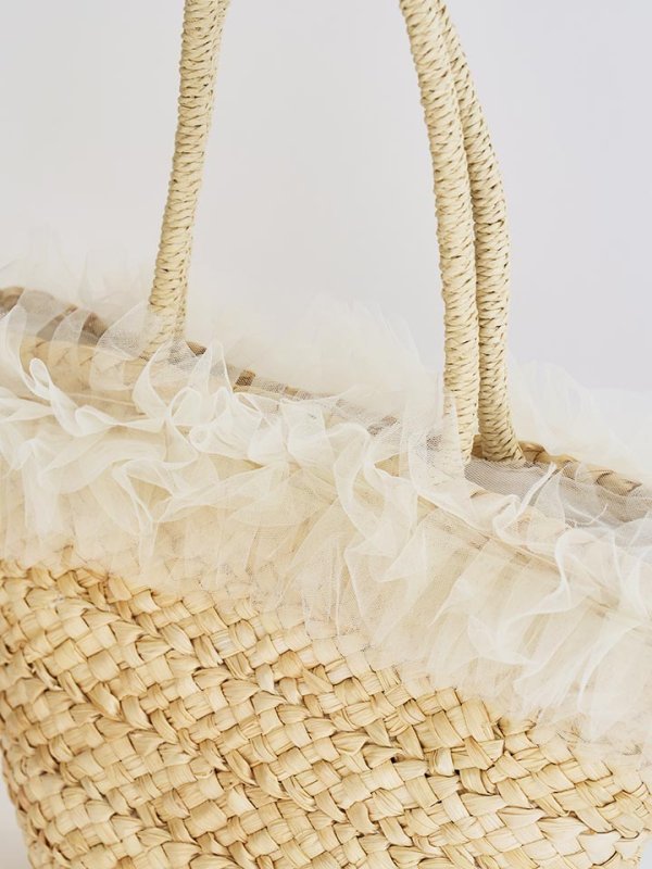 画像6: フリルチュールカゴバッグ【2カラー】 (6)