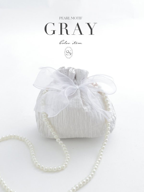 画像4: リボン付きショルダー巾着 ミニバッグ  2カラー[OF01] (4)