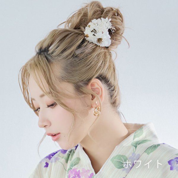 画像8: 【浴衣小物】三連フラワーコサージュ【2カラー】[YMT] (8)
