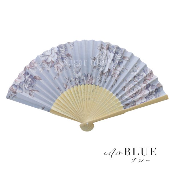 画像2: 【即日発送】【浴衣小物/扇子】フラワー柄扇子【4カラー】[OF04] (2)