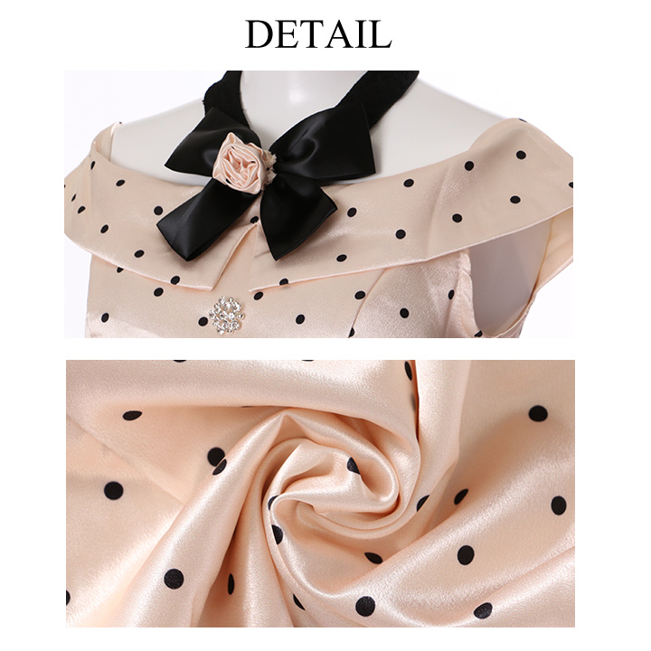 Sale ドット柄 オフショルダー 薔薇リボン キャバドレス ミニドレス S Mサイズ 1カラー Of04 Tn Sale ドット柄 オフショルダー 薔薇リボン キャバドレス ミニドレス S Mサイズ 1カラー Of04 Tn