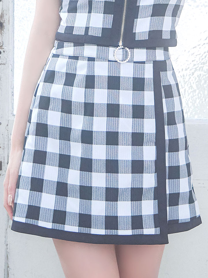 ヒップ123cm【新品タグ付き】S~M対応 上品なバイカラーの巻きスカート