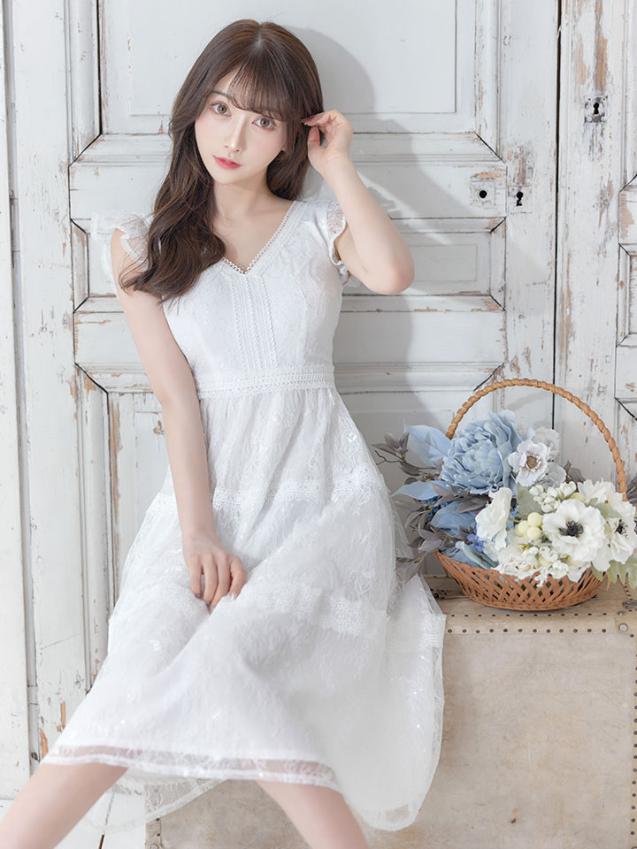 sifeel/シフィール】総レースフレアーワンピースドレス/レース