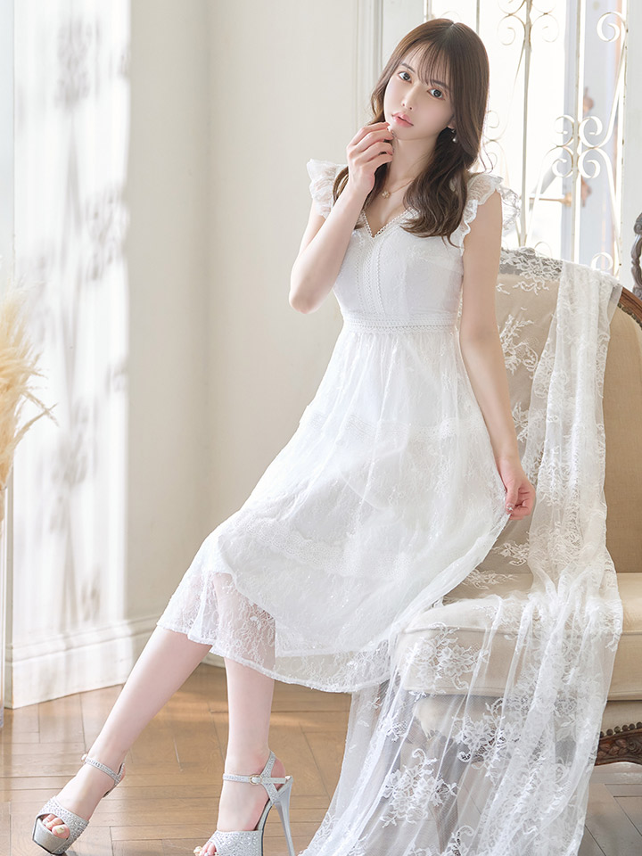 値下げ!【sifeel/シフィール】総レースフレアーワンピースドレス