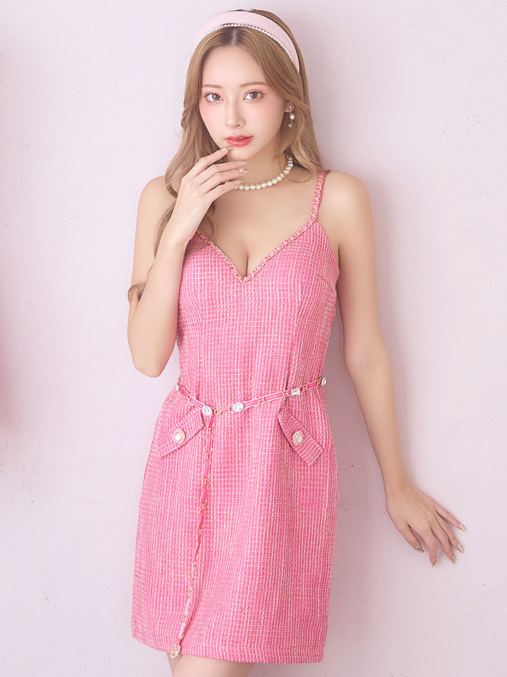 JEWELS ビジューキャミミニドレス SALE!ビジューベルトキャミドレス/キャミソール/ノースリーブ