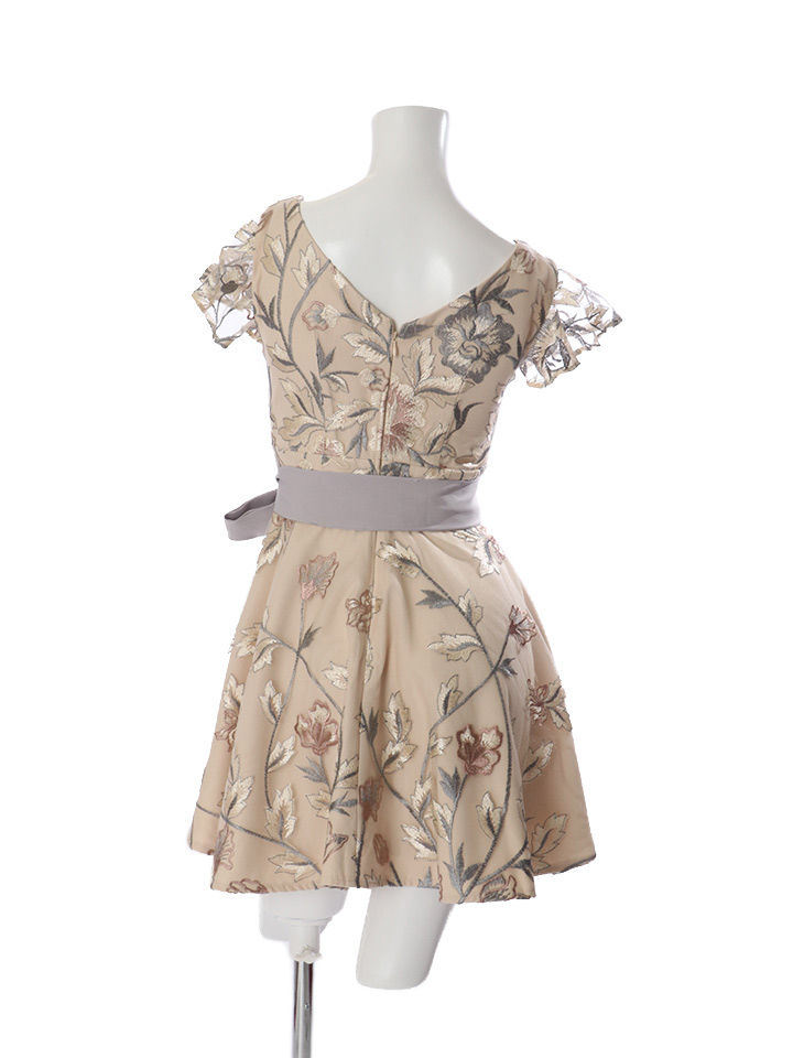 国産 ドレスワンピース フラワー 刺繍 ノースリーブ Aライン 希少 Theblindtigerslidell Com