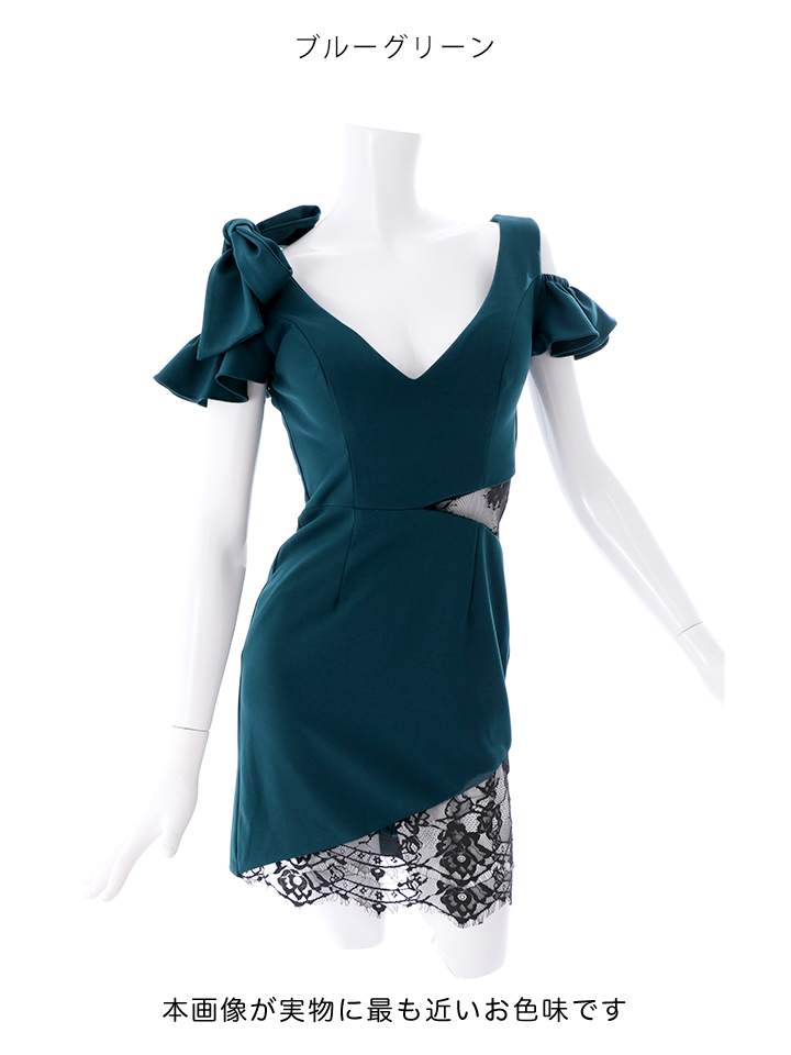 Ohpolly 海外ミニドレスキャバドレスレースアップグリーン