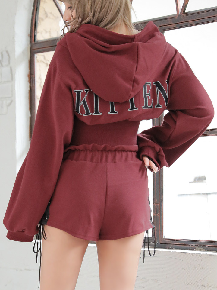 Sale Sale ルームウェア セットアップ 関口さくらちゃんコラボバックプリント トレーナー ショートパンツ セットアップアップ 3カラー Hc02 ドレスショップ Jewels ジュエルズ