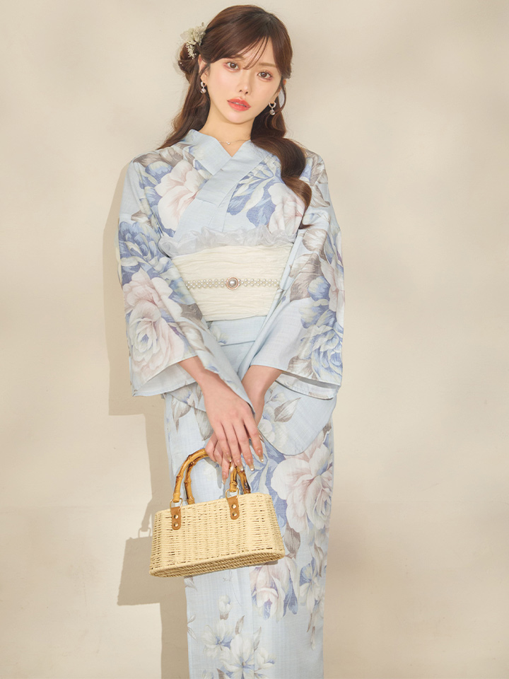 クラシカルローズブルー浴衣