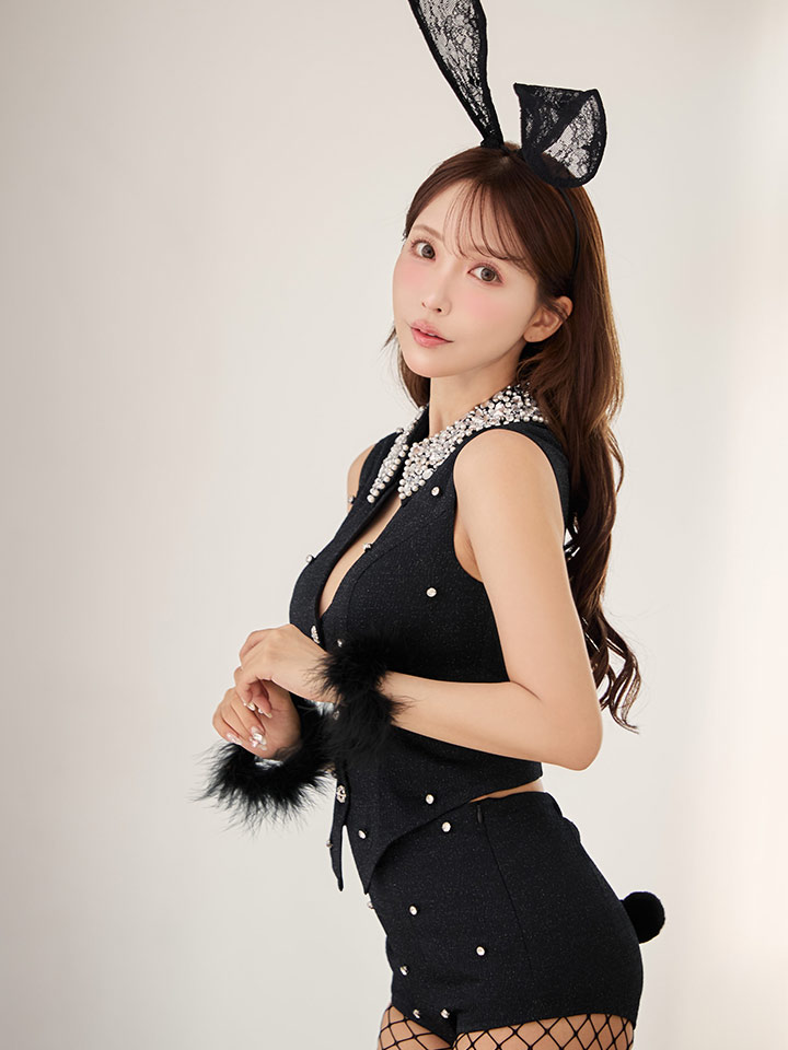 即日発送】【ハロウィン】タキシードバニーセットアップ【コスプレ6点