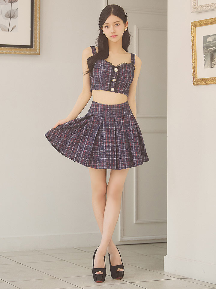 JENNNY】プラッドマッチングクロスドレス/キャバドレス【S-L