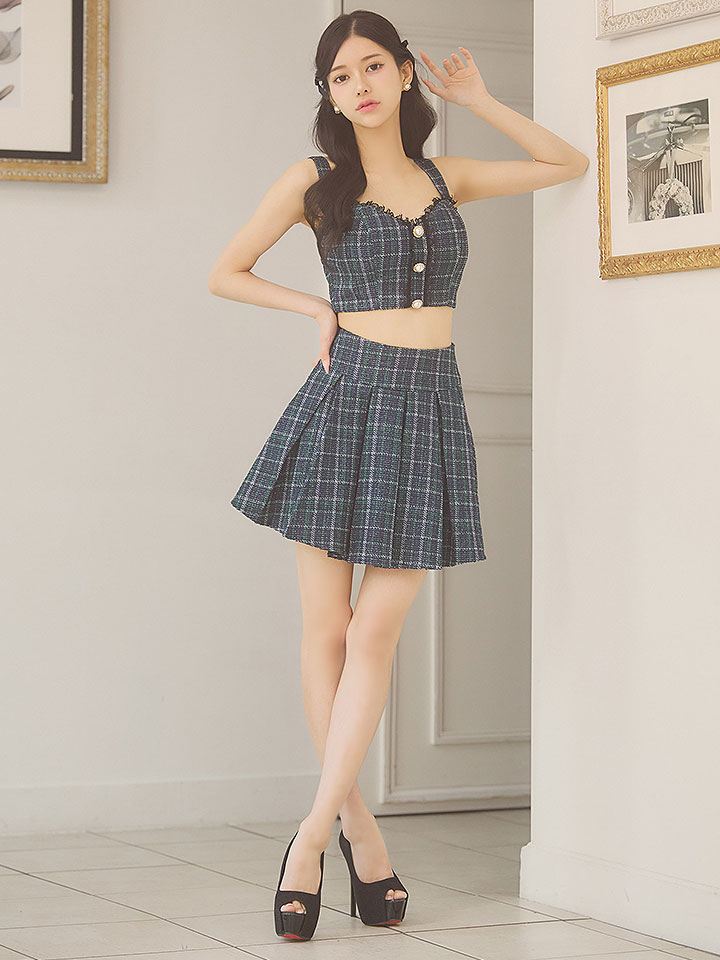 JENNNY】プラッドマッチングクロスドレス/キャバドレス【S-L