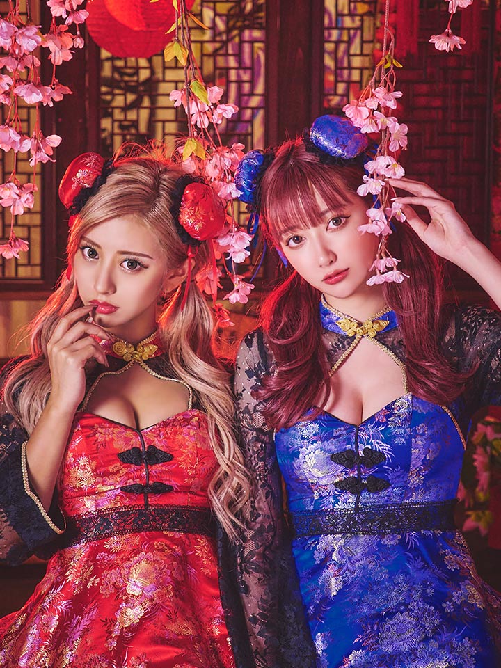 即日発送】フレアチャイナ服ドレスコスプレセット【sugar nine