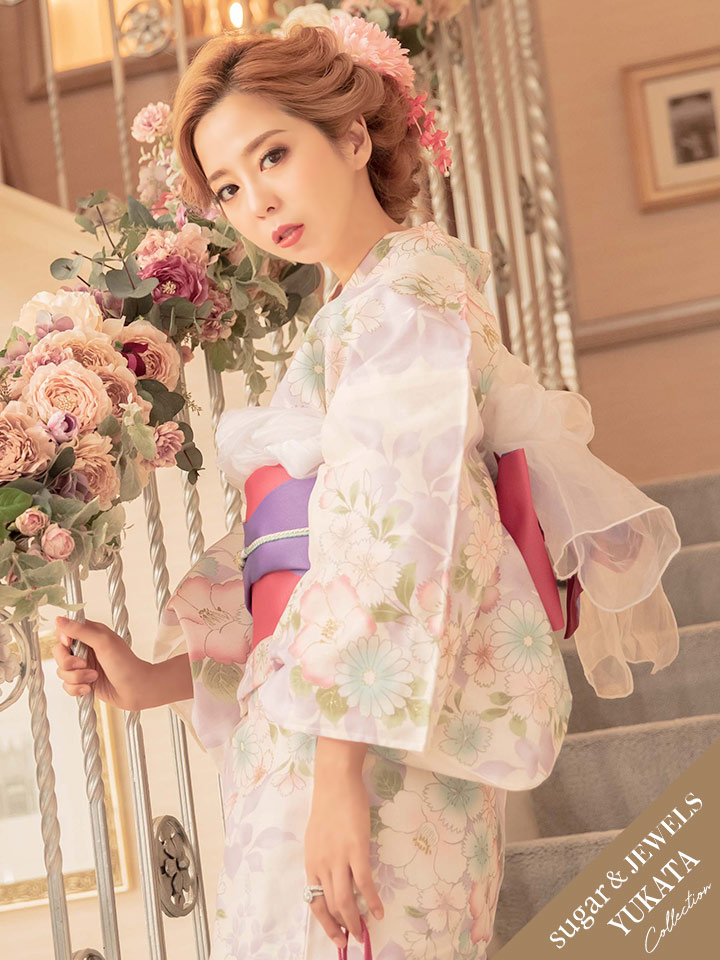 浴衣を買うならジュエルズ Jewels 浴衣セット 着付けセット 作り帯 簡単着付け キャバ キャバ嬢 キャバドレス