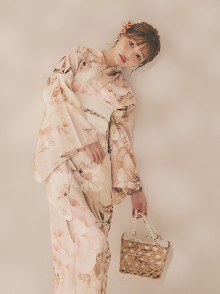 くすみピンクスウィート浴衣
