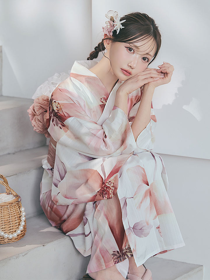 セパレートスウィートピンクコスモス浴衣
